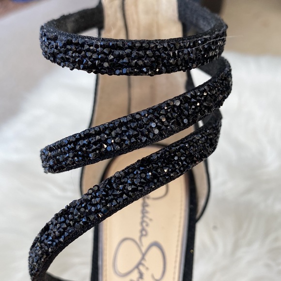 ▪️🖤▪️JESSICA SIMPSON BLACK GLITTER GABOR JS-BEYONAH▪️🖤▪️ - Picture 7 of 7